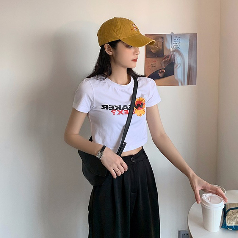 NRVP 2021 short-sleeved T-shirt women's new summer Korean version of the letter printing Slim short student blouse women tees