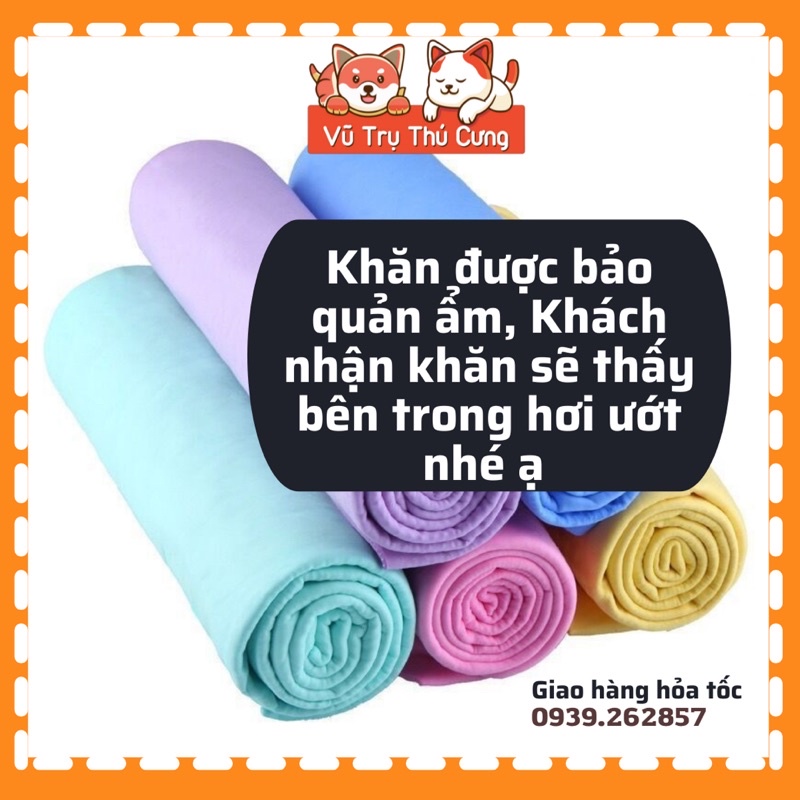 Khăn tắm chó mèo Clean Cham siêu thấm hút, khăn lau đa năng, size 32x43cm