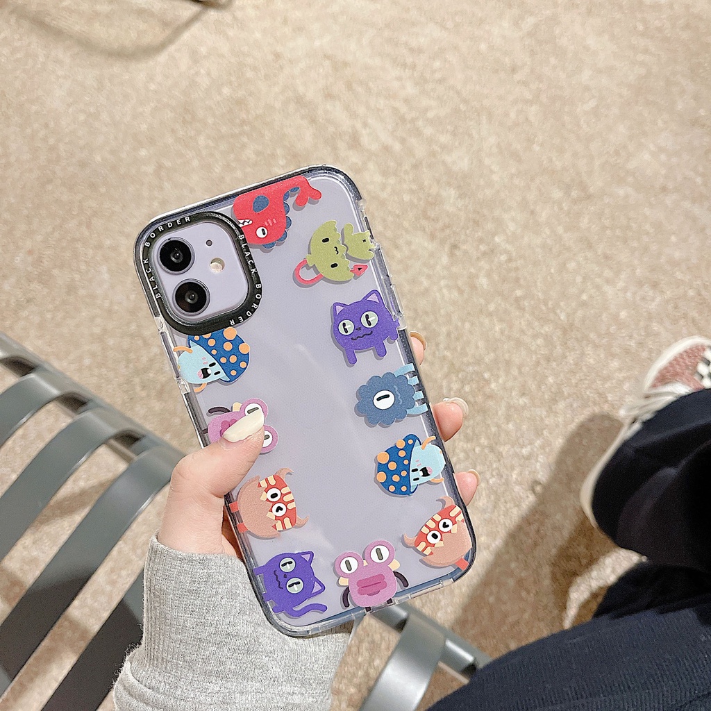 Ốp lưng iphone ốp Điện Thoại Mềm Trong Suốt Hai Màu Dễ Thương Cho iphone 12 11 12 12 pro 12 pro max 11 11 pro max xs max xr 8 plus 7 plus 6s 6