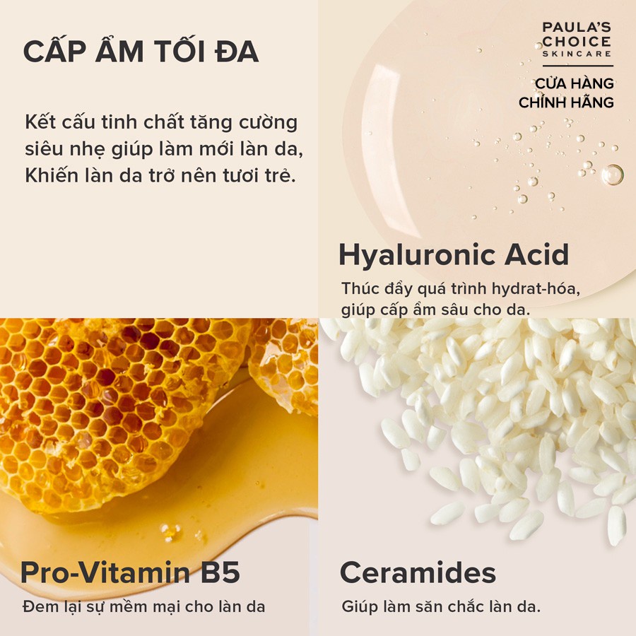 Tinh chất cấp nước làm căng bóng da Paula's Choice Hyaluronic Acid Booster 15ml