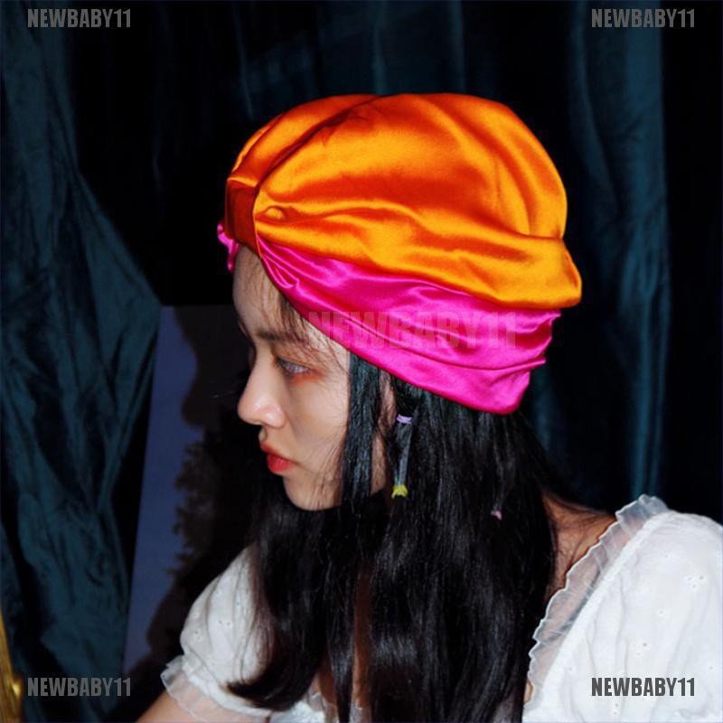 Mũ Trùm Tóc Khi Ngủ Bằng Lụa Co Giãn Chăm Sóc Tóc Cho Nữ NEWBABY11