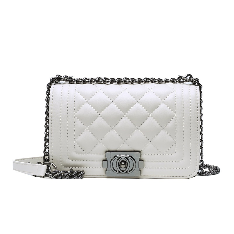 Túi đeo chéo IELGY dáng vuông nhỏ phối dây xích phong cách Hàn Quốc thời trang cho nữ