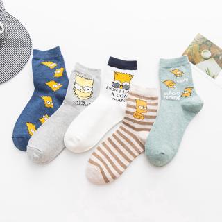 Cặp vớ ngắn bằng cotton in hình Simpsons dành cho nam nữ
