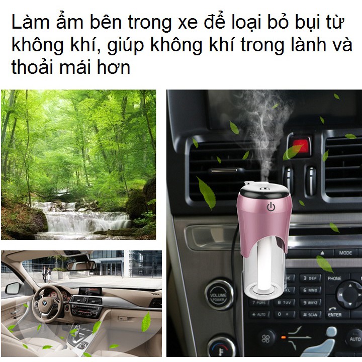 Máy tạo độ ẩm, phun sương không khí trên ô tô mini BC20 ( Có thể dùng tạo độ ẩm phòng )