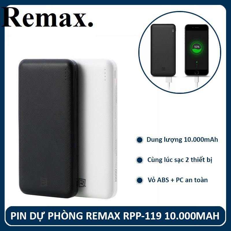 Sạc dự phòng chính hãng Remax RPP-159 - 10.000mAh sạc nhanh