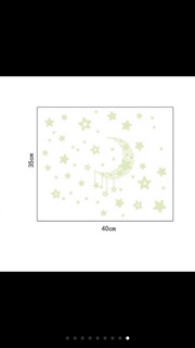 Decal dán tường - Trăng Sao dạ quang