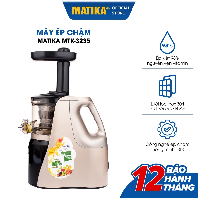 [Mã BMBAU300 giảm 10% đơn 499K] Máy Ép Chậm MATIKA 0.5L 150W MTK3235