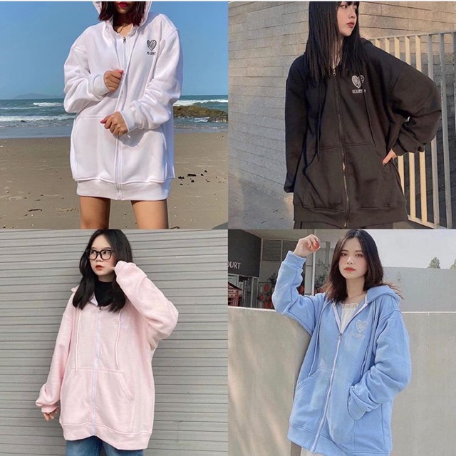 [Mã FAXANH1505 giảm 10K đơn 50K] ❤️Áo Khoác Hoddie Da Cá Thêu Heart👻