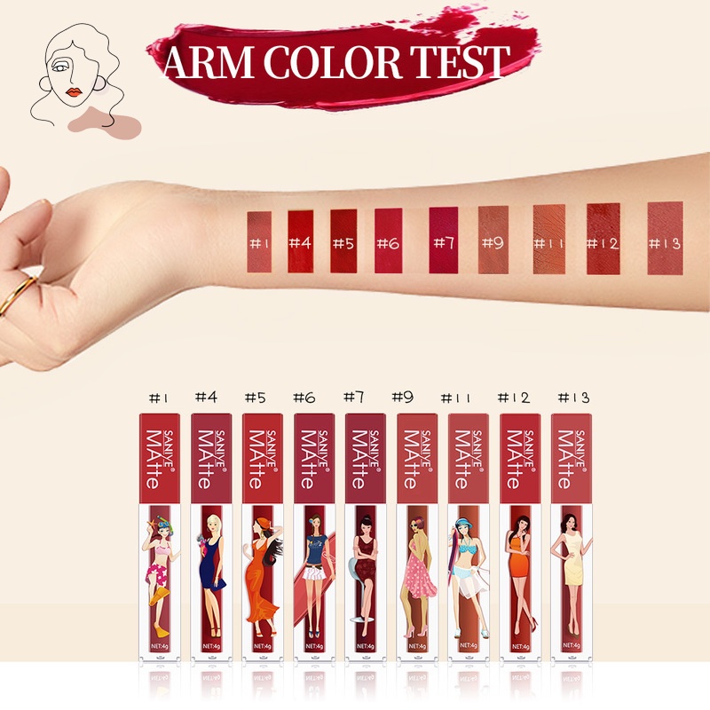 Son Kem Lì Kháng Nước Nhanh Khô Và Lâu Trôi 9 Màu Tùy Chọn Thời Trang Cho Nữ 4g