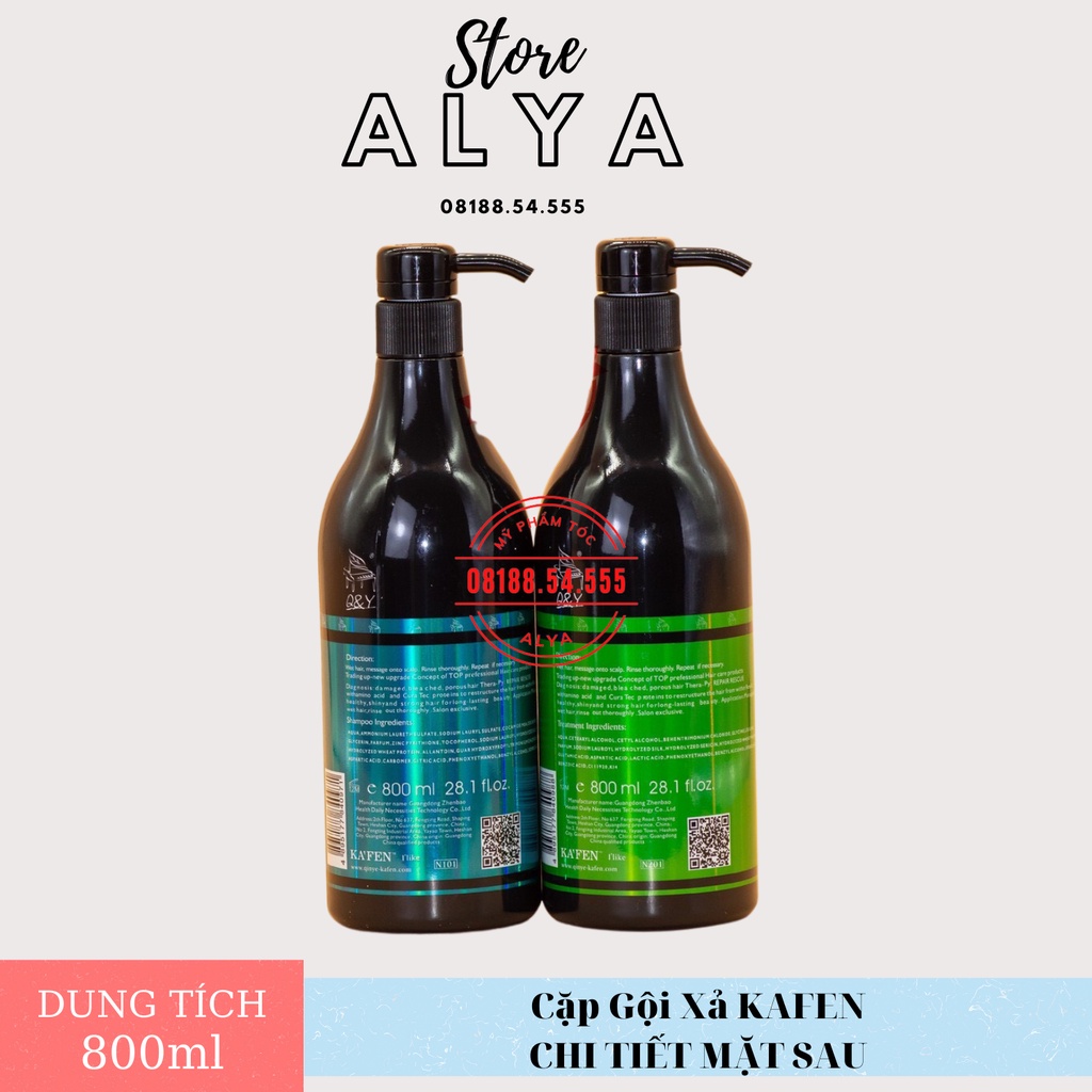 Cặp dầu gội xả Kafen Hoàn Hình 800ML | Phục Hồi Tóc Hư Tổn, Tóc Nát, Tóc Yếu. Nhập khẩu và phân phối CTY ALYA