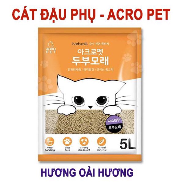 [Tặng Xúc xích] Cát đậu nành Acro Pet - Cát vệ sinh cho mèo - NK Hàn Quốc 🇰🇷 Siêu vón, khử mùi tốt và rất tiện lợi