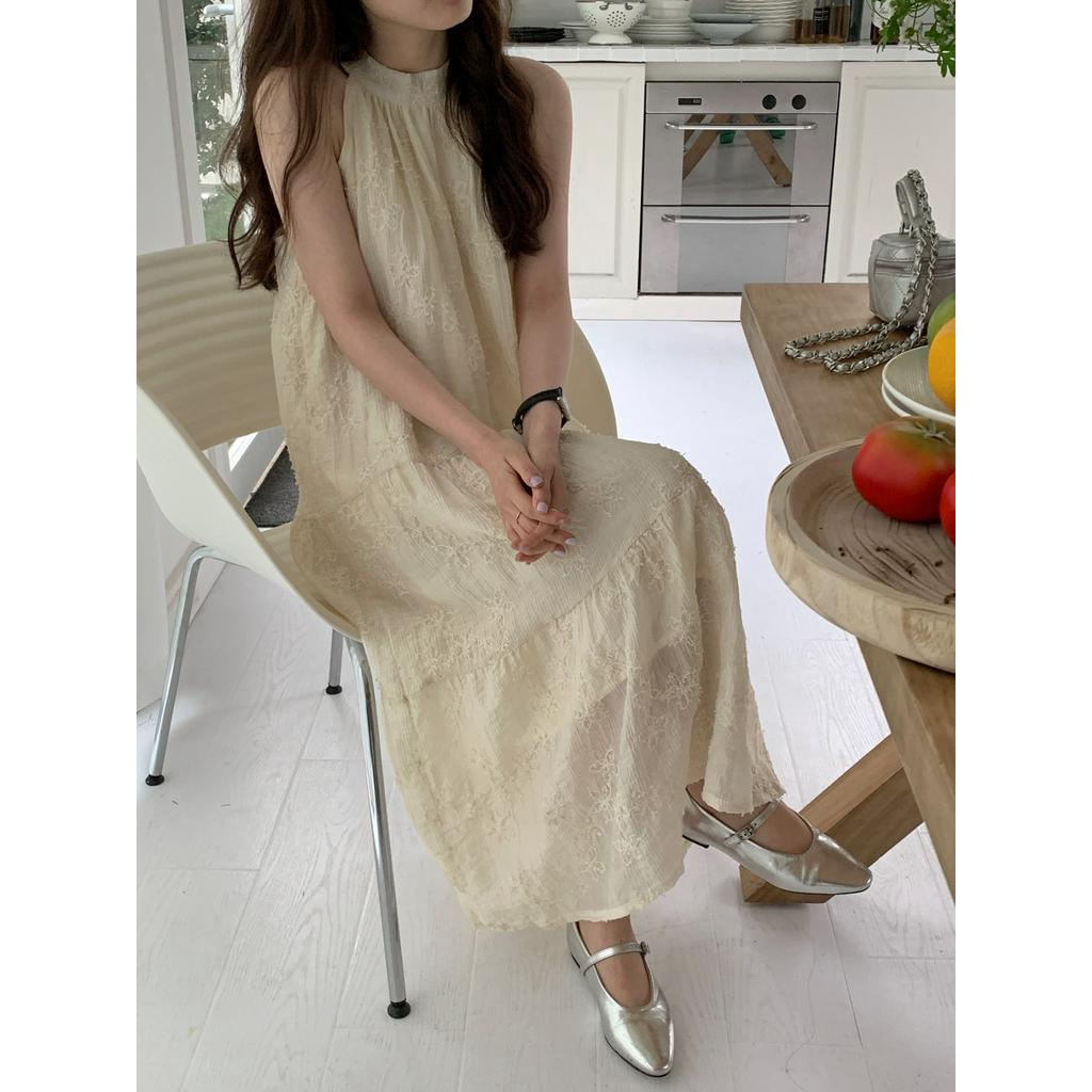 Đầm Hai Dây Thêu Hoa Phong Cách Retro 62352