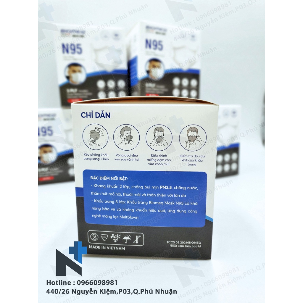Khẩu trang 5 lớp N95 BIOMEQ - Hộp 30 cái