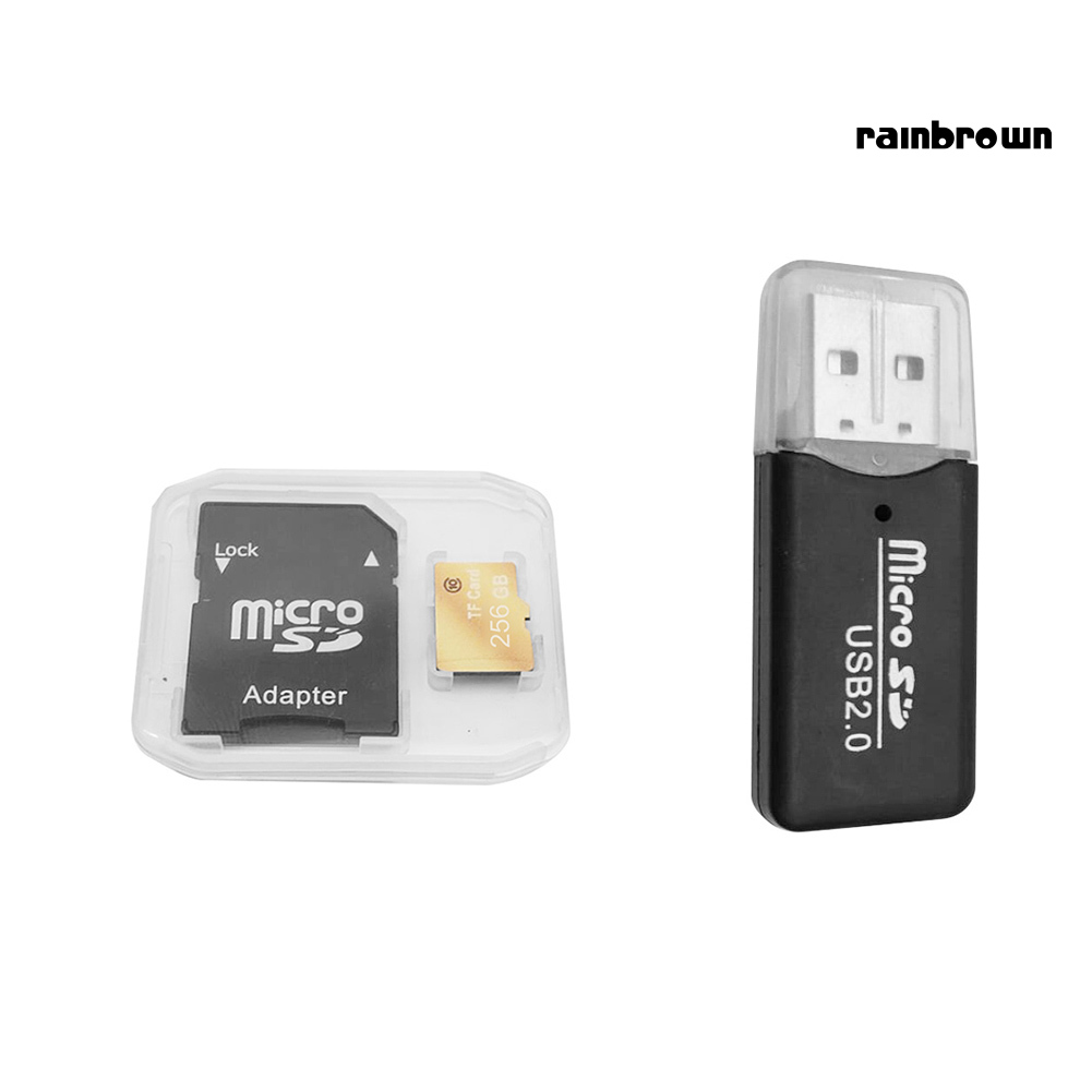 Waterproof 256GB High Speed Micro SD TF Memory Card with Reader Storage Box /RXDN/