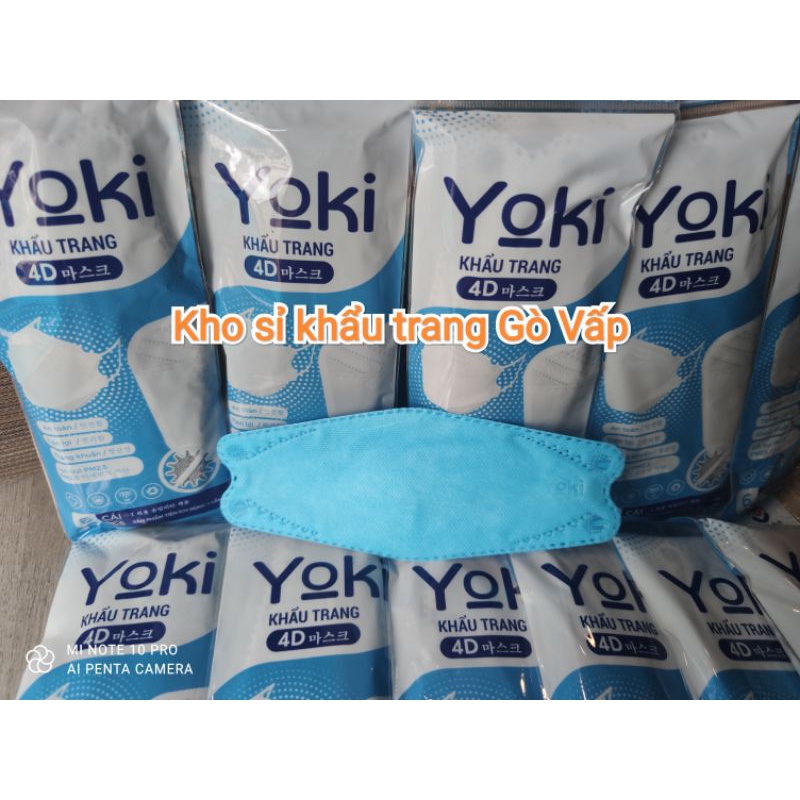 Khẩu trang 4D Yoki kháng khuẩn 1 bịch/6 cái trắng | BigBuy360 - bigbuy360.vn