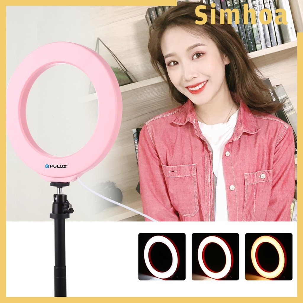 Vòng Đèn Led Chụp Ảnh Selfie Ba Màu Có Cổng Sạc USB