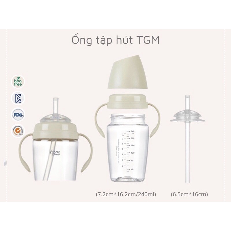 Chính hãng - Bình sữa hạt gạo TGM - núm bình siêu mềm cho bé từ sơ sinh