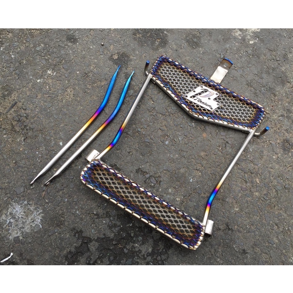 (Ptitanium) Baga giữa bụng cho xe AB AirBlade chất liệu Titanium Cao Cấp