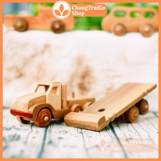Đồ chơi gỗ Xe đầu kéo mô hình, đồ chơi Chàng Trai Gỗ khích thích chí sáng tạo của bé.