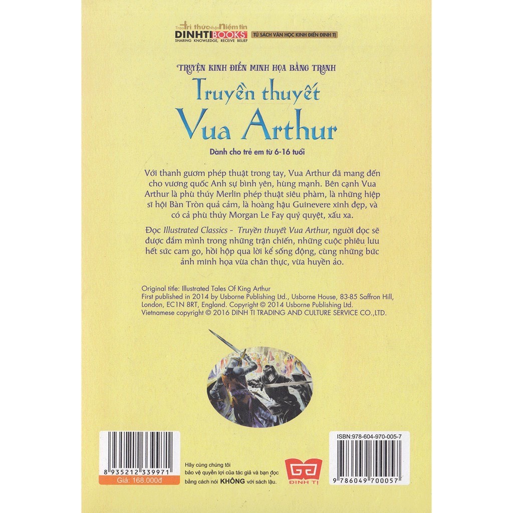 Sách - Illustrated Classics - Truyền Thuyết Vua Arthur