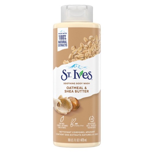  Sữa tắm dưỡng da và tẩy tế bào chết St.Ives Muối biển, Bơ yến mạch, Cam chanh 473ml