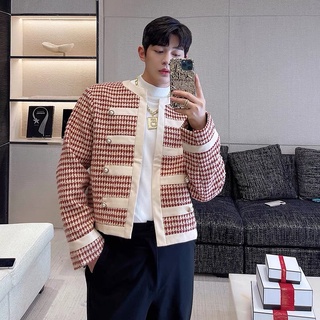 Áo khoác dạ tweed nam sọc dáng lửng |tahishop|