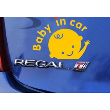 Tem decal phản quang " BABY IN CAR " cảnh báo cá tính khi có bé trong xe hơi, ô tô