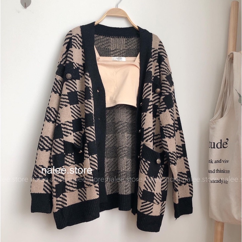Len cardigan kẻ ô | BigBuy360 - bigbuy360.vn