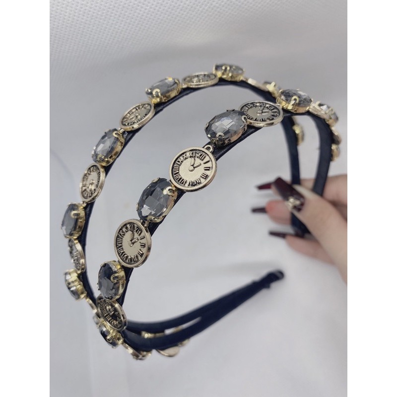 Bờm tóc đính đá ngọc charm hottrend
