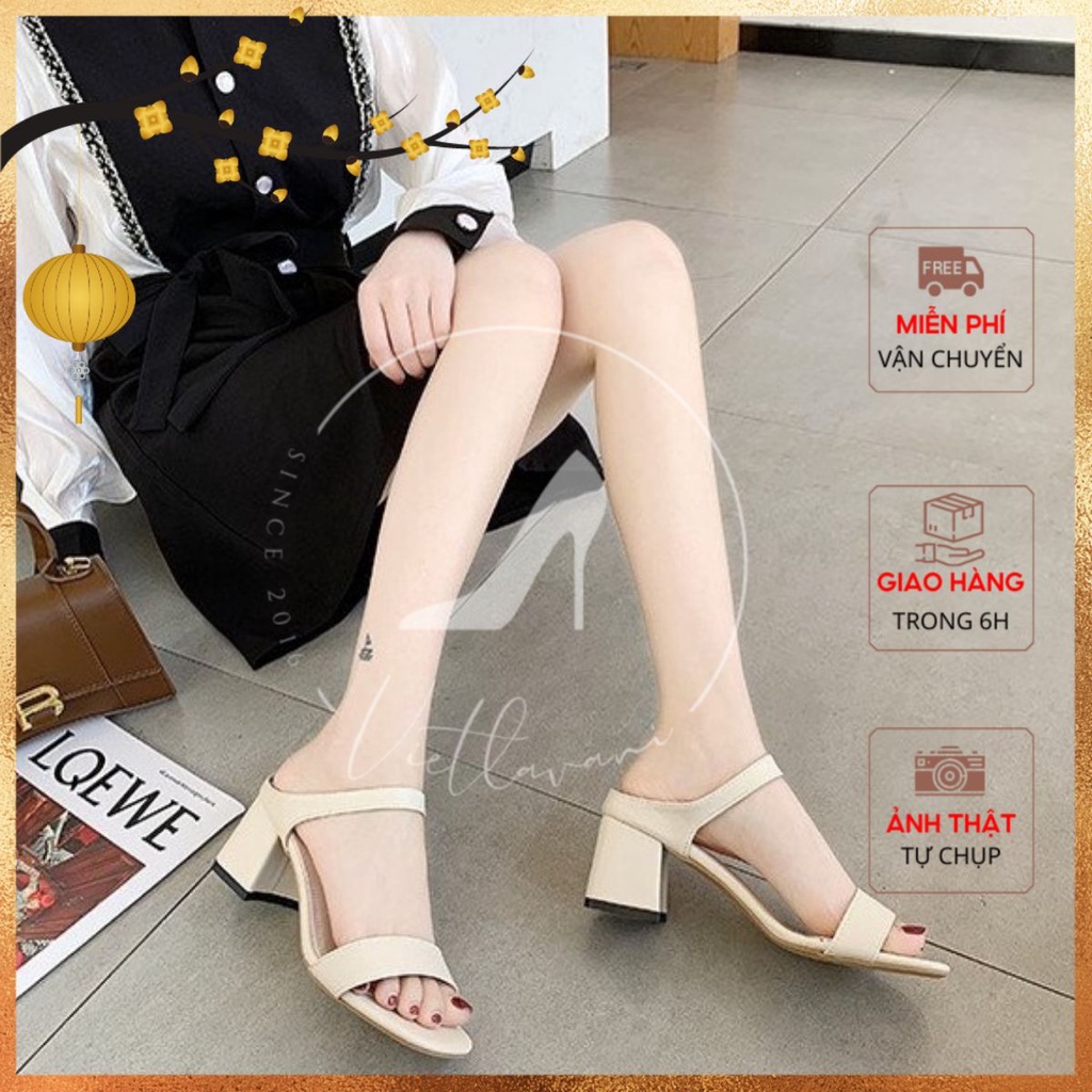 Giày sandal nữ mã LCS41 phong cách đơn giản dễ phối đồ gót cao 5CM