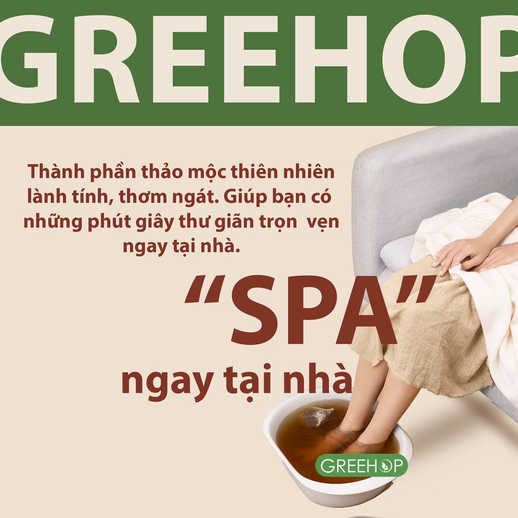Set 30 túi muối ngâm chân thảo dược Greehop giảm hôi chân, mất ngủ