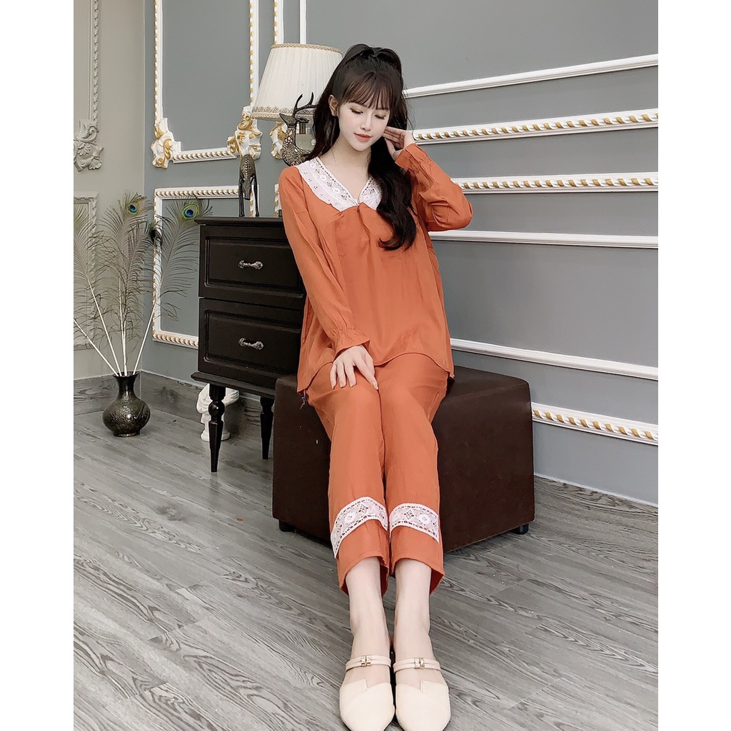 bộ bầu dài bầu cổ ren, khoá ti lụa sau sinh