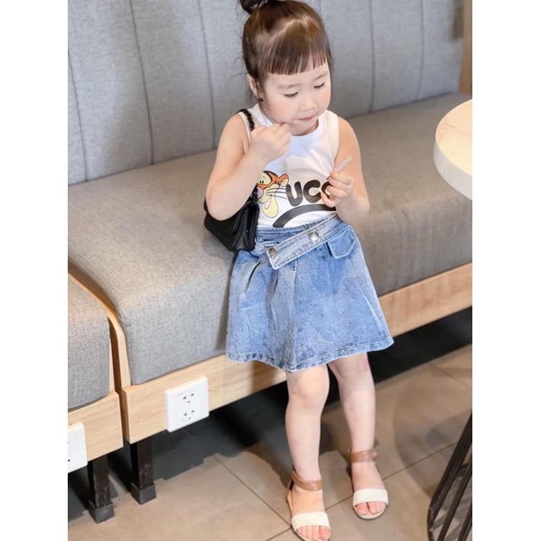 Bộ hổ mix quần váy bé gái (mã 003)