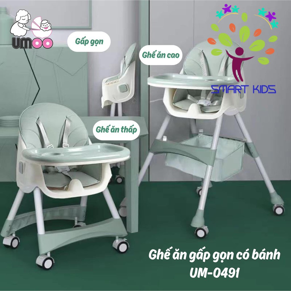 Ghế Ăn Gấp Gọn Có Bánh Umoo UM-0491 UM-04141 UM-04144