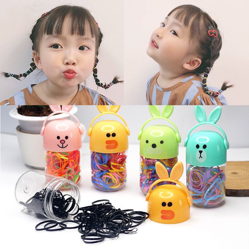 Hộp 160 Chun Buộc Tóc Cho Bé Gái Nhiều Màu PKT33