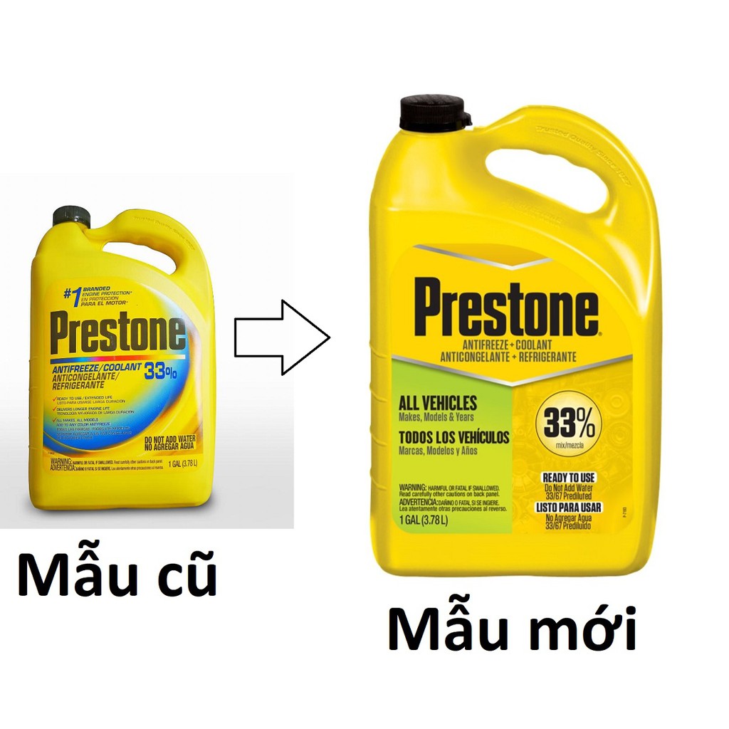 Nước làm mát màu xanh Prestone 33%  - Mỹ