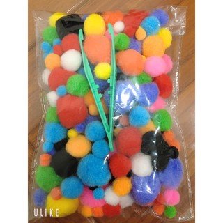 200 hạt Pompom tặng kẹp gắp