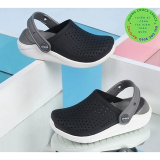 DÉP SỤC CROCS LITERIDE TRẺ EM MÀU ĐEN TRẮNG chuẩn xịn full box