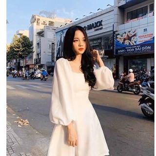 Đầm Nữ Dáng Xòe Tay Phồng Dự Tiệc Sang 2 Màu Trọng Thời Trang - Winchois