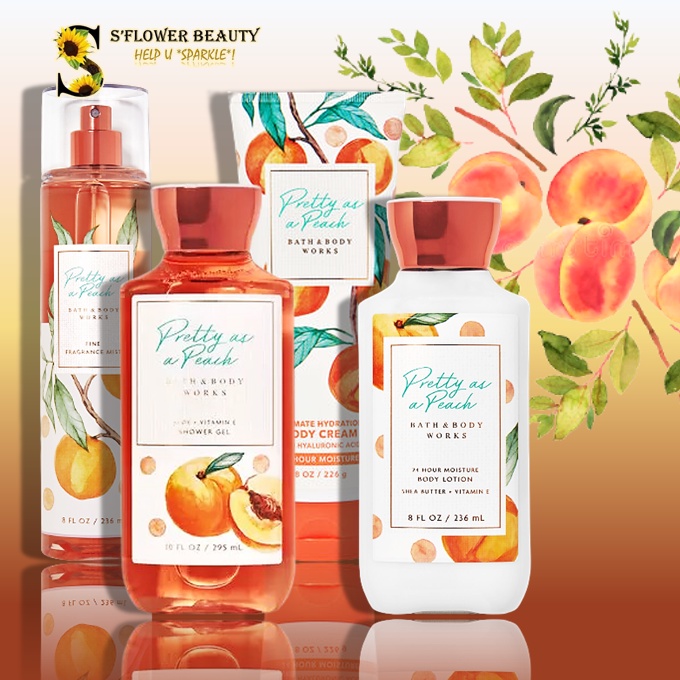 PRETTY AS A PEACH | Sản Phẩm Tắm Dưỡng Xịt Thơm Toàn Thân Lưu Hương Mịn Da Bath &amp; Body Works