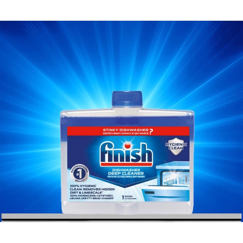 Dung dịch vệ sinh Máy rửa bát finish 250ml dùng tẩy rửa cặn dầu mỡ, canxi và các vết ố bám lâu ngày