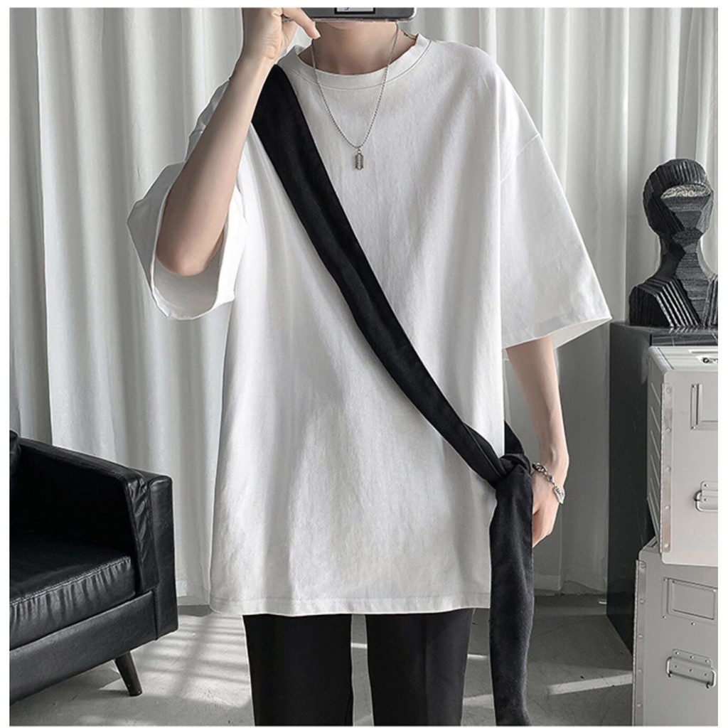 Áo thun tay lỡ phom rộng HELLOYOU HELLOYOU phông trơn nam nữ RP_01 tay lỡ oversize unisex top xu hương 2023