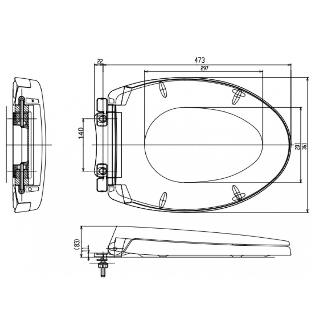 Nắp bồn cầu TOTO đóng êm 393VS sử dụng cho bồn cầu TOTO mã số CS818, CS945, CS325, CS320, CS300, CS350, CS819