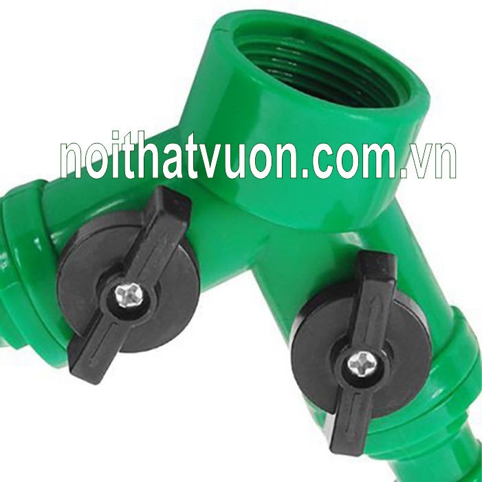 Van khóa y - Van khóa Y nối nhanh phi 27mm, chia hai đường nước tưới