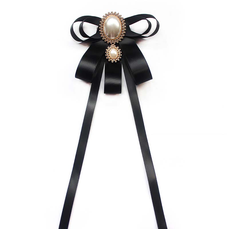 Cà Vạt Nơ Đen Đính Đá Và Ngọc Trai Thời Trang Mùa Hè 2023 Cho Nữ
