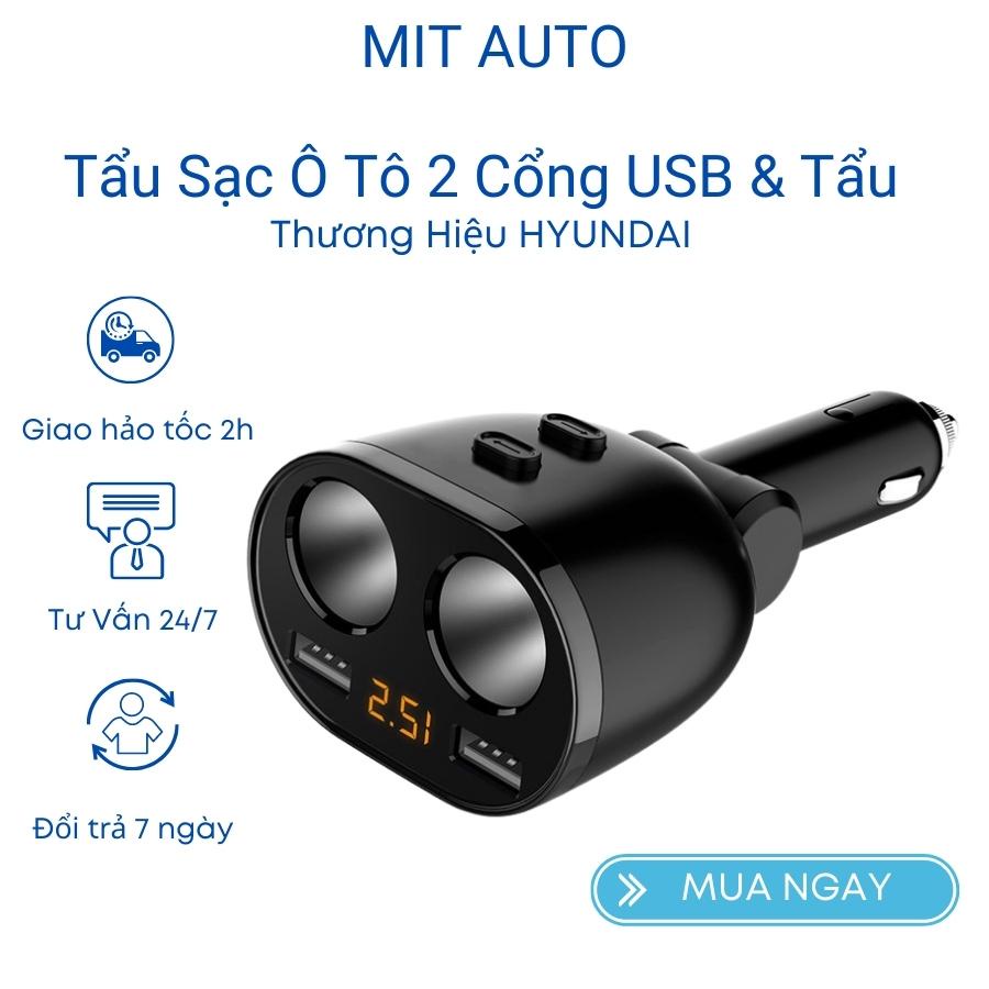 Tẩu Sạc Ô Tô - Tẩu Chia Sạc Hyundai HY16 - Có Đèn Led Báo Hiệu Điện Áp, phù Hợp Cho Tất Cả Các Dòng Xe