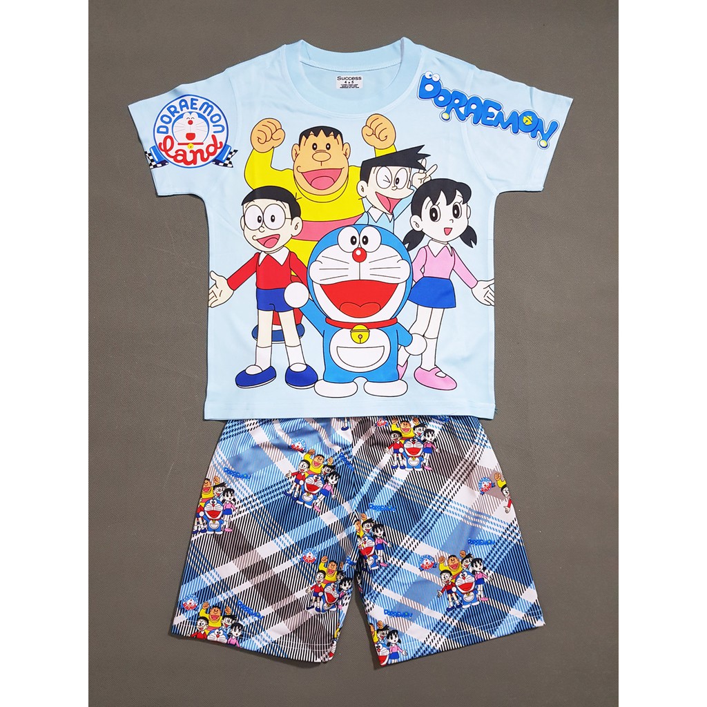 Bộ thun cotton Thái lạnh in hoạt hình doreamon nobita