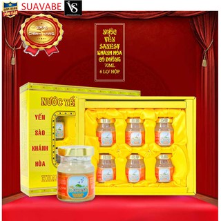 Nước yến sào Khánh Hòa Sanest có đường - Hộp 6 hũ 70ml ₫220.000