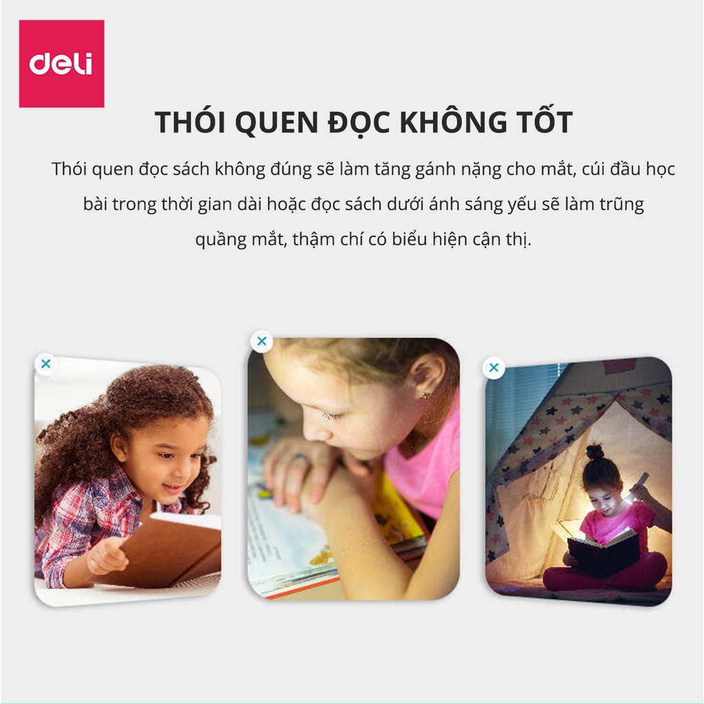 Giá đỡ sách để bàn học Deli - thiết kế thông minh tiện dụng dành cho trẻ em - màu xanh / màu hồng - 70531