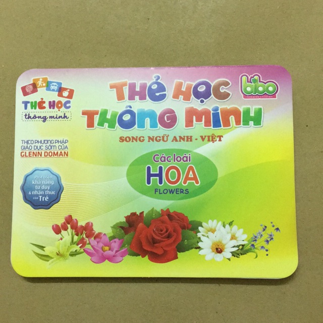 Flash card cho bé - thẻ học thông minh cho bé - chủ đề hoa ( BIBO )